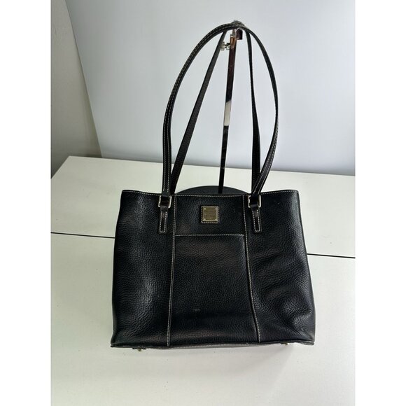 Dooney & Bourke Lexington Tote Black Pebbled Grain Leather Shoulder Bag - Picture 1 of 10